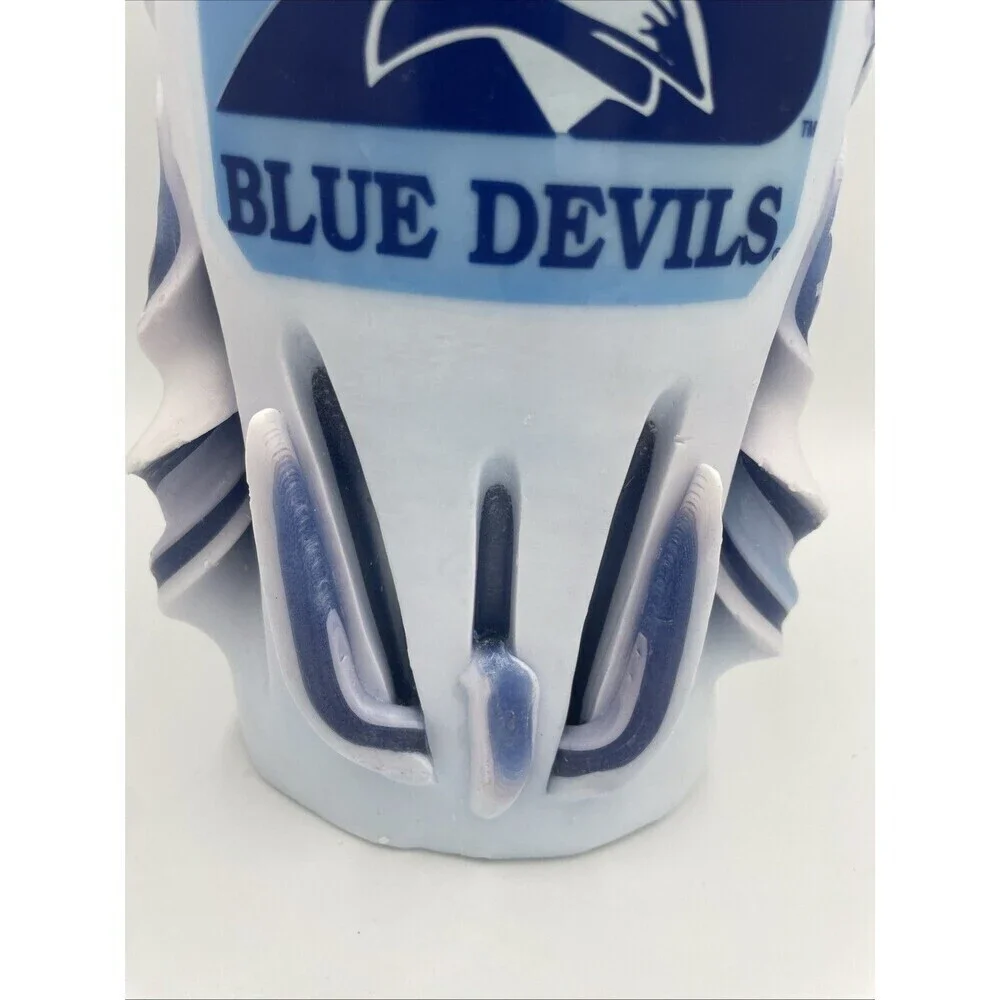 Duke University Blue Devils Candle Hand Carved Ribbon Rare Gift New Unscented